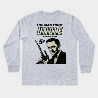 Vintage Man From U.N.C.L.E. with Napoleon Solo - Authentic, Distressed Kids Long Sleeve T-Shirt